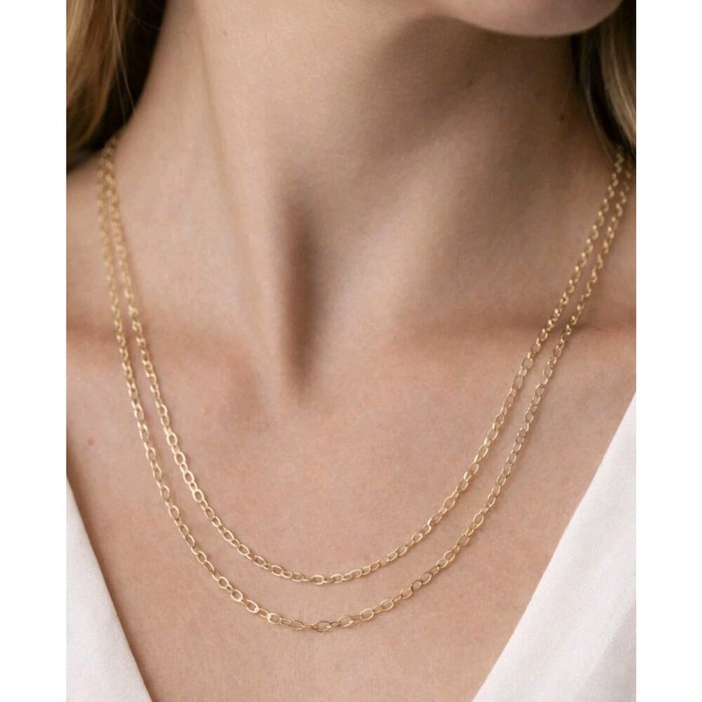 Vintage 14kt Yellow Gold Cable Chain Necklace 2g 763VI Milor Necklace 32” N-TN5‎